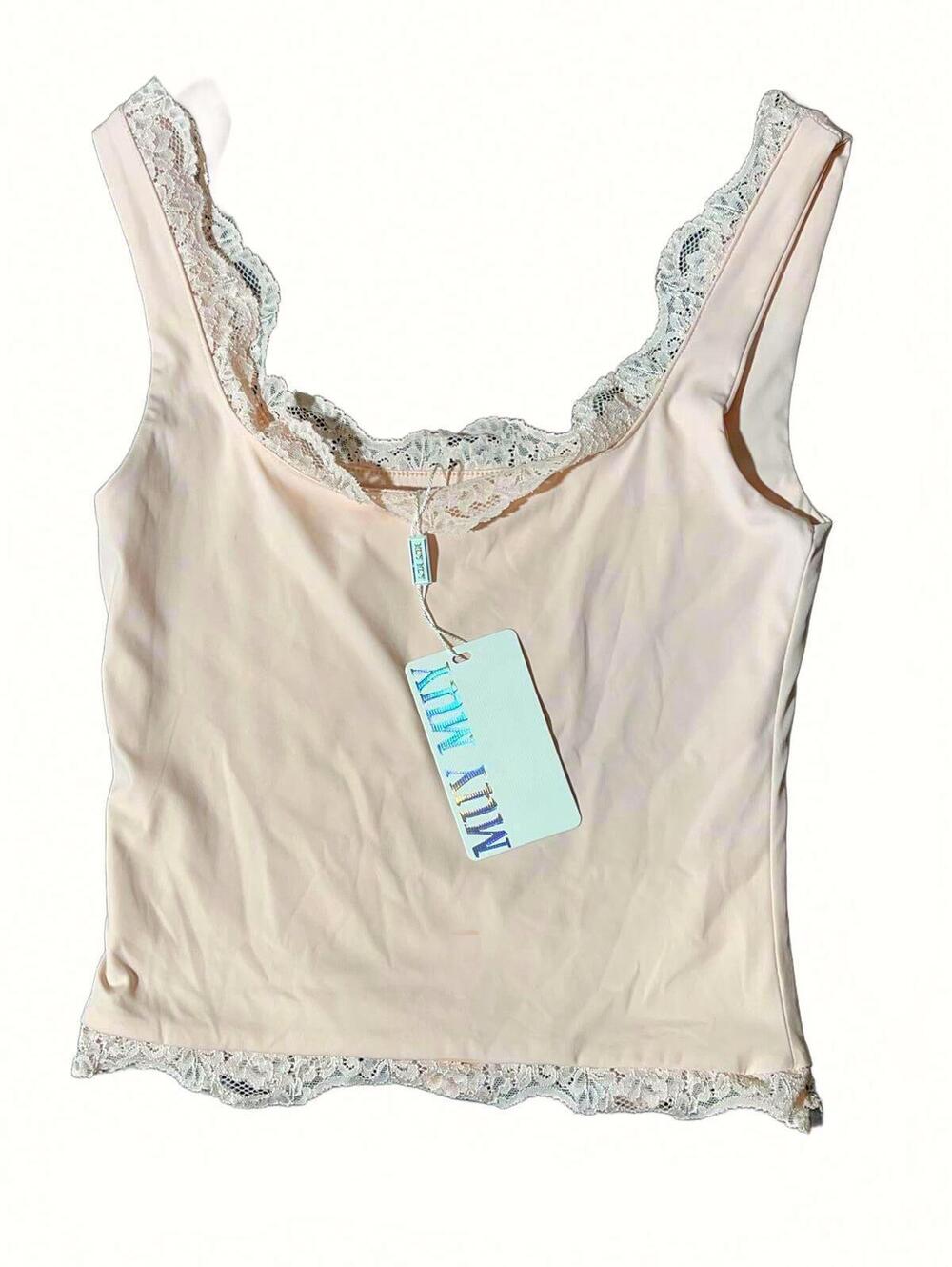 NWT MUY MUY Women's Blush Lace Camisole Y2K Style Super Soft - Size M MM-A2357